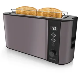 Arendo Automatik Langschlitz-Toaster Grau/Silber