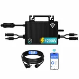 SUKFLOW Mikro Wechselrichter 1200w, Solar PV Wechselrichter mit WLAN, IP67 wasserdicht, mit 5m AC Kabel für Balkonkraftwerk, integrierter MPPT, App Steuerung Plug Play