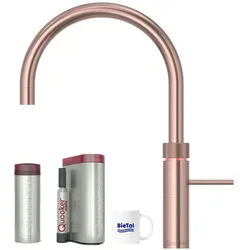 BieTal® Quooker Wasserhahn Fusion Round Kupfer Rosé PRO3 Reservoire & Sprudelwasser CUBE