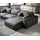 DeLife Ecksofa Lanzo L 360x160 cm Mikrofaser Vintage Anthrazit Recamiere variabel - Grau