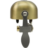 CRANE Bell Co. E-Ne with Clamp Band Mount Messing Fahrradklingel, Gold Gebürstet, 22mm - 31.8mm