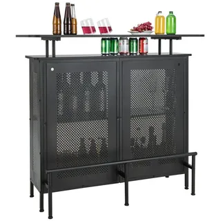Costway Bartisch, Küche, mit Stauraum & Fußstütze, Theke Bar 120 cm