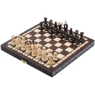 ROYAL Chess Set | Master of Chess | Schachbrett Holz Hochwertig 30cm | Handgemachtes Schachbrett mit Figuren Klein Schachspiel Holz für Kinder und für Erwachsene