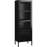 [en.casa] Vitrinenschrank Säkylä 150 x 50 x 35 cm Schwarz