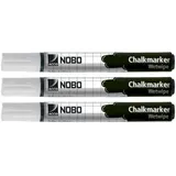 NOBO Kreidemarker 3 St. 4 mm Rundspitze Weiß