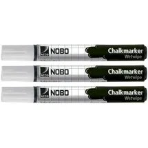 NOBO Kreidemarker 3 St. 4 mm Rundspitze Weiß