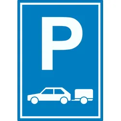 HB-Druck PKW mit Anhänger Parkplatz Aufkleber Gespannparkplatz A8 (52x74mm)