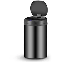 Juskys Runder Mülleimer mit Sensor - Schwarz