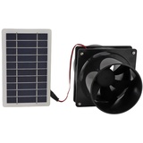 Haofy 10 W 12 V Solarbetriebener Abluftventilator, Solar-Entlüftungsventilator, ABS-Solarpanel-Ventilator-Set für Runde Rohre für Haustierhaus, Hühnerstall, Wohnmobil, Gewächshaus