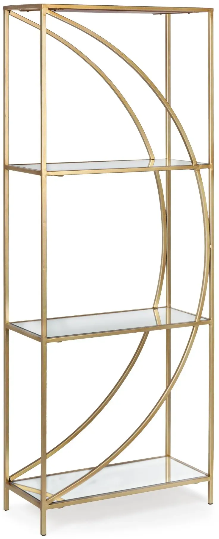 Regal Elenor aus Metall und Glas, elegant, Gold, 3 Fächer, modernes Design, Bizzotto