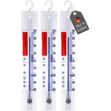 Lantelme 3 Stück Kühlschrankthermometer-Set mit Haken zum Aufhängen – Temperaturbereich +/- 40°C – Analoges Thermometer für Gefrierschrank, Kühlfach, Kühltheke und Kühlschrank zur Temperaturkontrolle