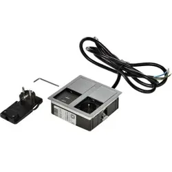 Kopp 939645015 VersaHIT Dual - 1 Schutzkontaktsteckdose, 2x USB Anschluss, Farbe: edelstahl gebürstet