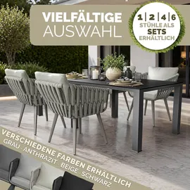 tillvex Gartenstuhl 55 x 60 x 90 cm beige 2 St.