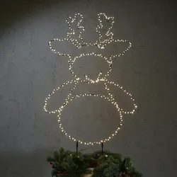 LED Gartenstecker Rentier Silhouette 450LED H:77cm Weihnachtsdeko Vorgarten