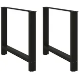 vidaXL Esstischbeine Schwarz 2 Stk. 90x(72-73) cm Stahl