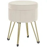 Songmics Sitzhocker Hocker (Schminktischhocker, Samt Schminkhocker), 4 Metallbeine, für Ankleidezimmer, Wohnzimmer, Schlafzimmer