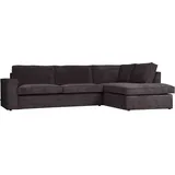 Woood Ecksofa Thomas Cord aus geripptem Stoff, modern, rechts, dunkelgrau, komfortabel gepolstert