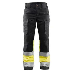 Damen Warnschutz Bundhose "7161" - C48 - schwarz/gelb