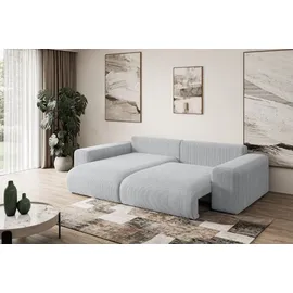 altdecor Ecksofa Cord mit Schlaffunktion 2-Sitzer Grau