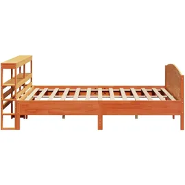 vidaXL Massivholzbett 180 x 200 cm Wachsbraun