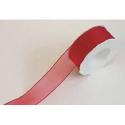 PRÄSENT Organzaband Draht 40mm-25m rot 6074025-609 Four Seasons