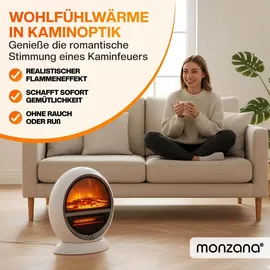 DEUBA Heizlüfter Kamin Optik 1500 W Weiß