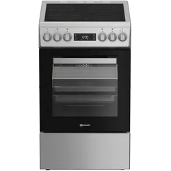 BAUKNECHT Elektro-Standherd "B5V8LMX", Energieeffizienz: A, silber (edelstahl), Herdsets, Heißluftbackofen mit 8 Funktionen und Hydrolyse-Reinigungsfunktion, Elektro-Standherd