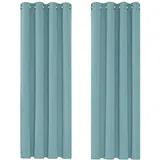 Deconovo Single Blackout Curtains Thermo-Verdunkelungsvorhänge für Schlafzimmer, Polyester, 140 x 260, 2