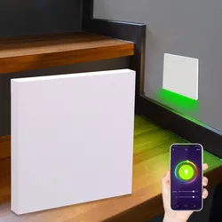 LED Treppenleuchte eckig weiß - Lichtfarbe: Smart Tuya RGB CCT 3W - Lichtaustrit...