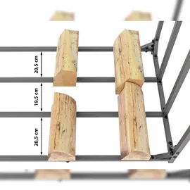 CLP Kaminholzunterstand Ruston Aluminium Größe S Außenbereich grau