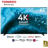 Tornado LINUX Smart TV 65 Zoll 4K Ultra HD, Rahmenlos, mit integriertem Receiver