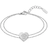 Lacoste Gliederarmband LOVE MY CROC Edelstahl silber  Größe 18