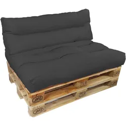 NYVI Palettenkissen Set SunLounge - Paletten Sitzkissen 120x80 cm + Rückenlehne 120x40 cm Farbe:Anthrazit;Variante:2-teiliges Set