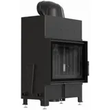 Kratki Luftkamin | FLOKI S | 8 kW | Vorderseite | schwarzer Brennraum