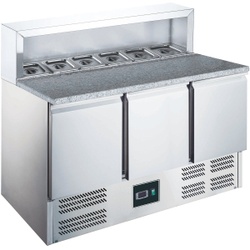 Saro Pizzatisch EPS 903, Umluftventilator, Robuster Zubereitungstisch mit digitaler Temperaturkontrolle, 1 Pizzatisch
