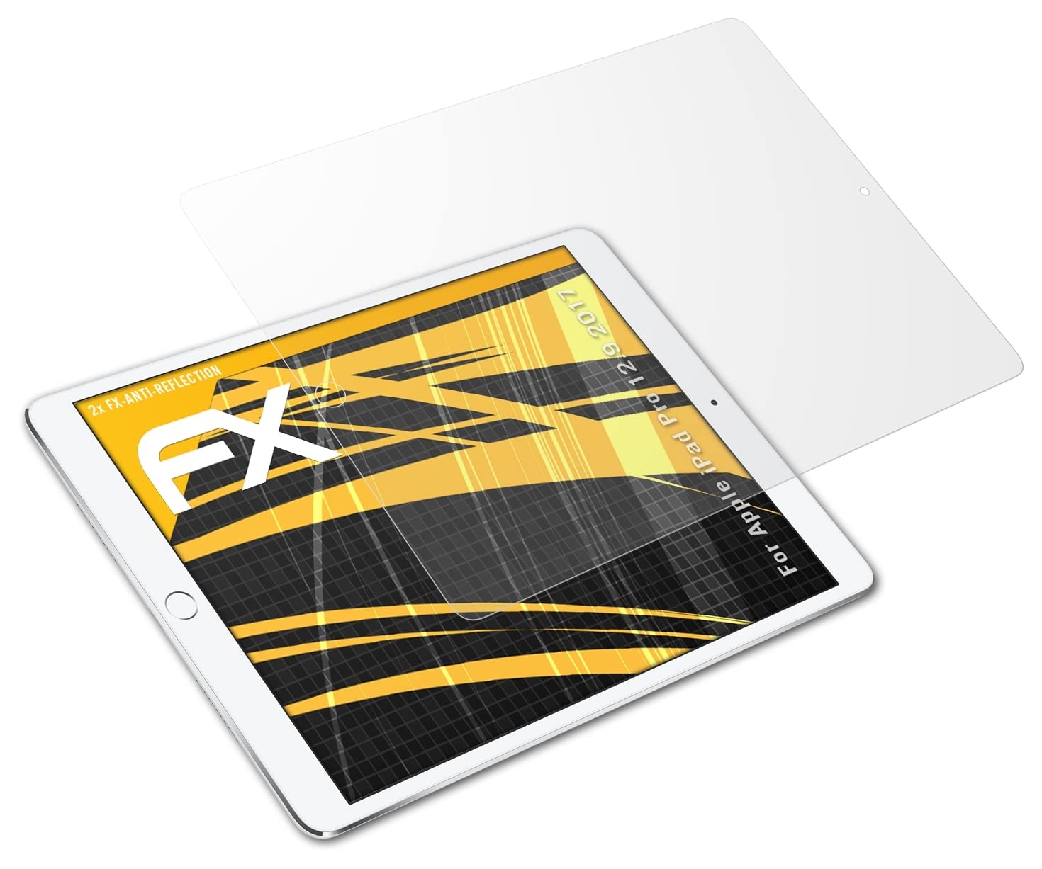 atFoliX Panzerfolie kompatibel mit Apple iPad Pro 12.9 2017 Schutzfolie, entspiegelnde und stoßdämpfende FX Folie (2X)