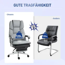 Homcom Bürostuhl Kunstleder Grau