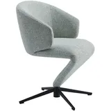 Moderano Armlehnstuhl, Olivgrün, Metall, Textil, Drehkreuz, 62x82x62 cm, Sitzfläche 360° drehbar, automatische Rückholfunktion, Esszimmer, Stühle, Esszimmerstühle, Armlehnenstühle