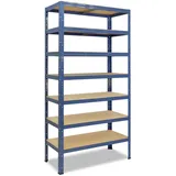 shelfplaza Schwerlastregal Metall 180x60x40 cm blau 7 Böden 125 kg Traglast pro Boden