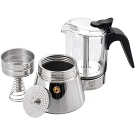 Gräwe Espressokocher mit Glaskanne, 4 Tassen,