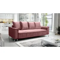 Schlafsofa Sofa 3-Sitzer FLORENCE Stoff Element Altrosa