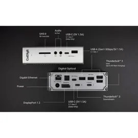 CalDigit TS3 Plus - Thunderbolt 3 (0.7M) Kabel - 85 W Aufladen, 7 x USB 3.1 Anschlüsse, USB-C Gen 2, DisplayPort, UHS-II SD-Kartensteckplatz, LAN (Space Grey)