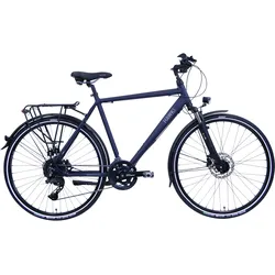 Trekkingrad HAWK BIKES "Trekking Gent Deluxe Ocean Blue" Gr. 57, blau, Fahrräder, 57cm, 28 Zoll (71,12cm), für Herren