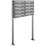 AL Briefkastensysteme Standbriefkasten 10 Fach Silber