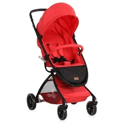 Lorelli Kinderwagen SPORT mit Korb, verstellbares Sonnendach, Fußsack, klappbar rot