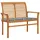 vidaXL Gartenbank Massivholz Teak 112 cm Graue Karomuster-Auflage