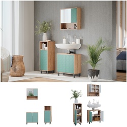 Vicco Badmöbel-Set Agasta sonoma, Badezimmerschränke 3D Optik