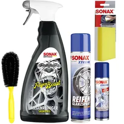 Sonax Xtreme Reifenglanz+felgenreiniger+felgenschutzversiegelung+schwamm+bürste: Artikelnr.: 02353000 Artikelnr.: 04333000 Artikelnr.: 04173000 Artike