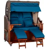 WebaVita Strandkorb Romy Mahagoni Stahlblau