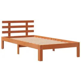 vidaXL Massivholzbett ohne Matratze Wachsbraun 100x200 Kiefernholz
